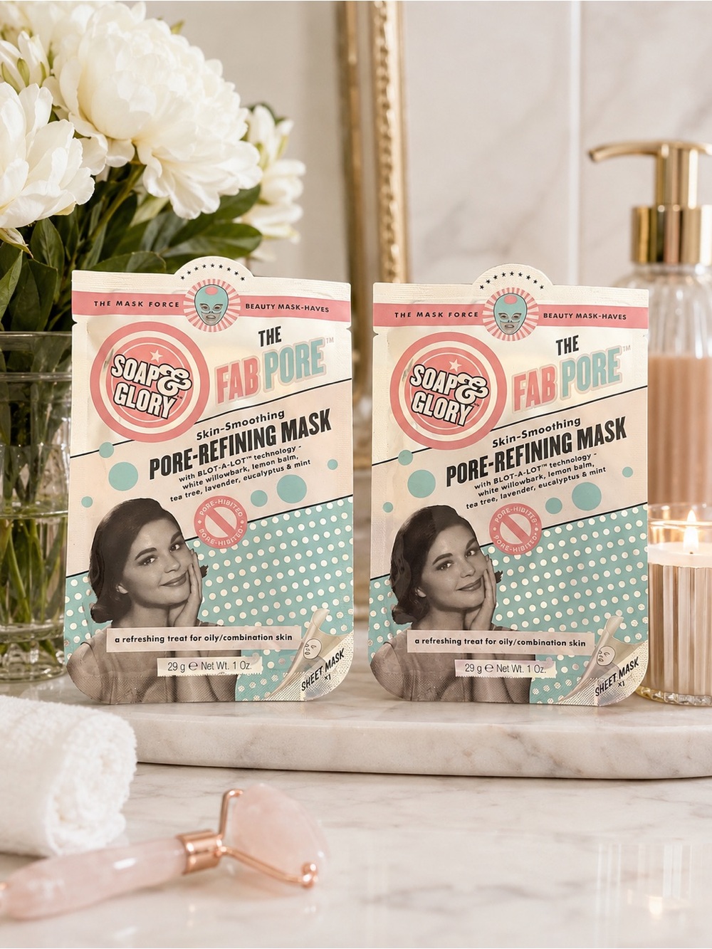Soap & Glory The Fab Pore Pore-Refining Sheet Mask Lot of 2 1 oz